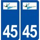 45 Saint Denis de l'Hôtel logo ville autocollant plaque stickers