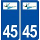 45 Saint Denis de l'Hôtel logo ville autocollant plaque stickers