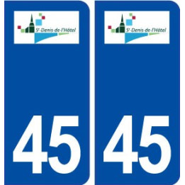 45 Saint Denis de l'Hôtel logo ville autocollant plaque stickers