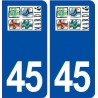 45 Mardié logo ville autocollant plaque stickers