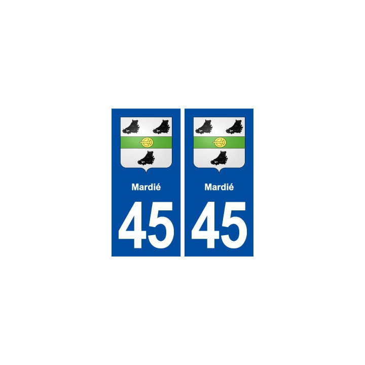 45 Mardié blason ville autocollant plaque stickers