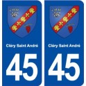45 Cléry Saint André blason ville autocollant plaque stickers