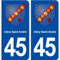 45 Cléry Saint André blason ville autocollant plaque stickers