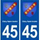 45 Cléry Saint André blason ville autocollant plaque stickers