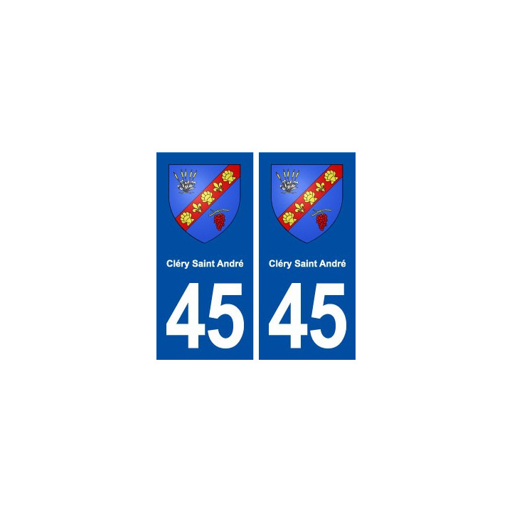 45 Cléry Saint André blason ville autocollant plaque stickers