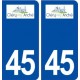 45 Cléry Saint André logo ville autocollant plaque stickers