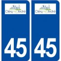 45 Cléry Saint André logo ville autocollant plaque stickers