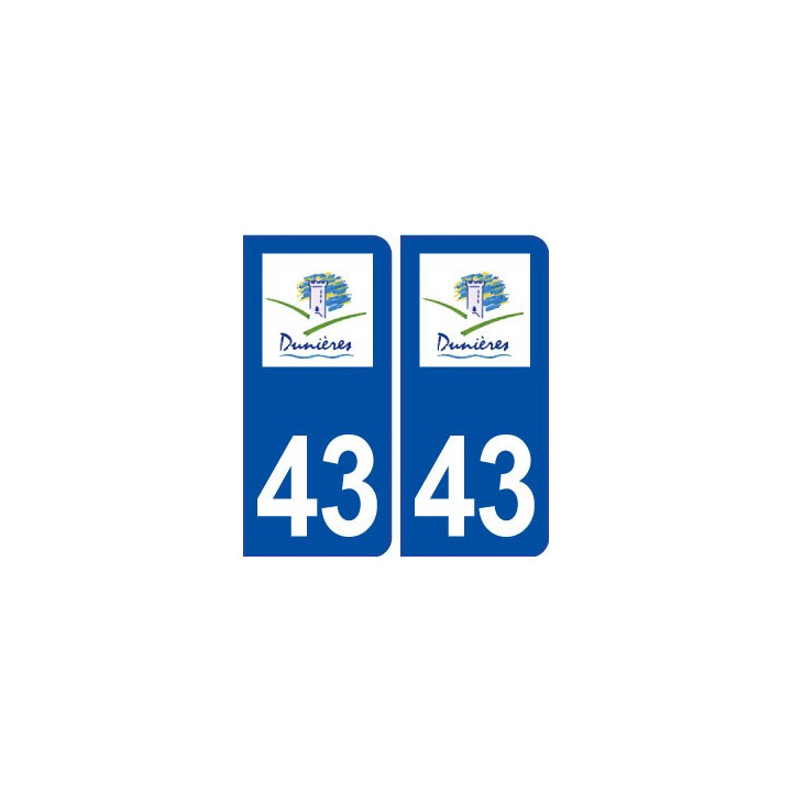 43 Dunières logo autocollant plaque immatriculation ville