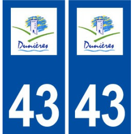 43 Dunières logo autocollant plaque immatriculation ville
