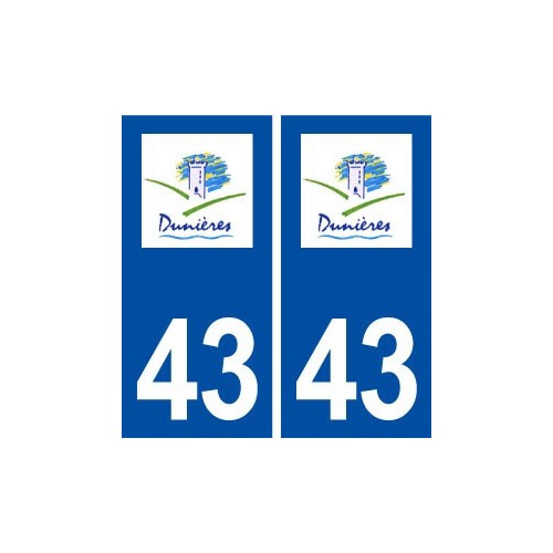 43 Dunières logo autocollant plaque immatriculation ville