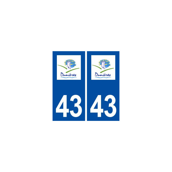 43 Dunières logo autocollant plaque immatriculation ville