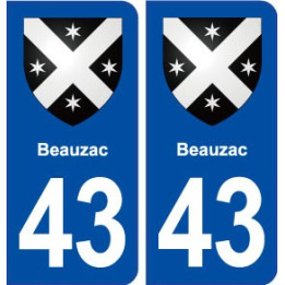 43 Beauzac blason autocollant plaque immatriculation ville