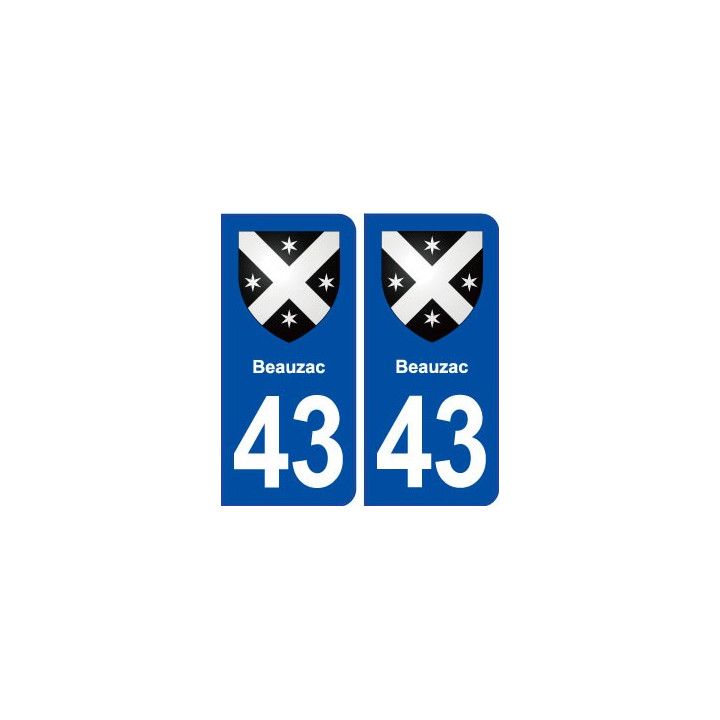 43 Beauzac blason autocollant plaque immatriculation ville