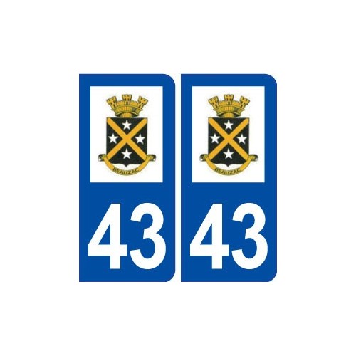 43 Beauzac logo autocollant plaque immatriculation ville