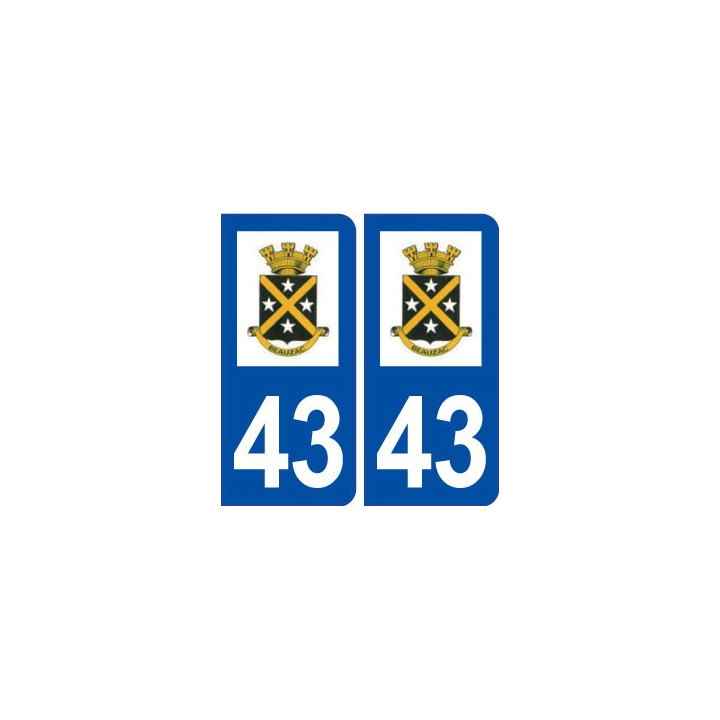 43 Beauzac logo autocollant plaque immatriculation ville