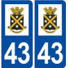 43 Beauzac logo autocollant plaque immatriculation ville