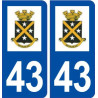 43 Beauzac logo autocollant plaque immatriculation ville