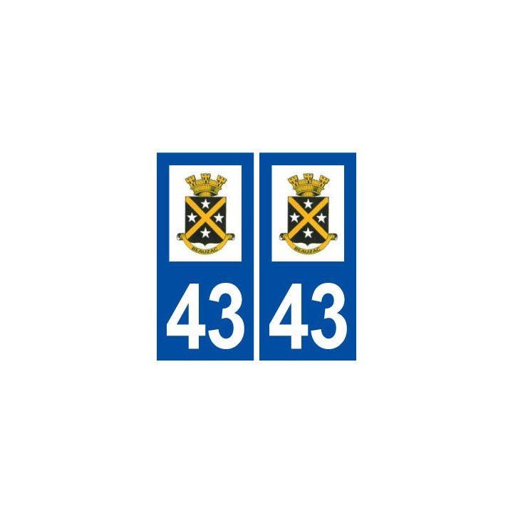 43 Beauzac logo autocollant plaque immatriculation ville