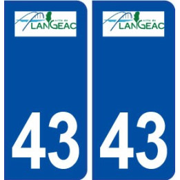 43 Langeac logo autocollant plaque immatriculation ville