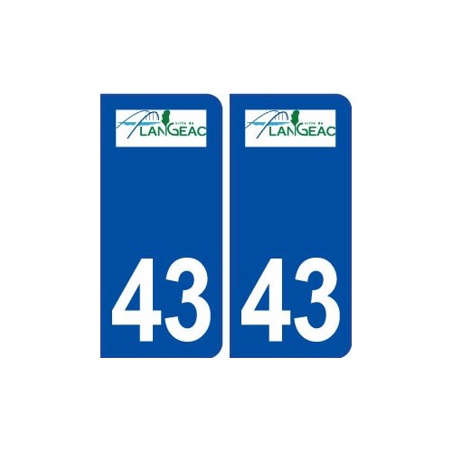 43 Langeac logo autocollant plaque immatriculation ville