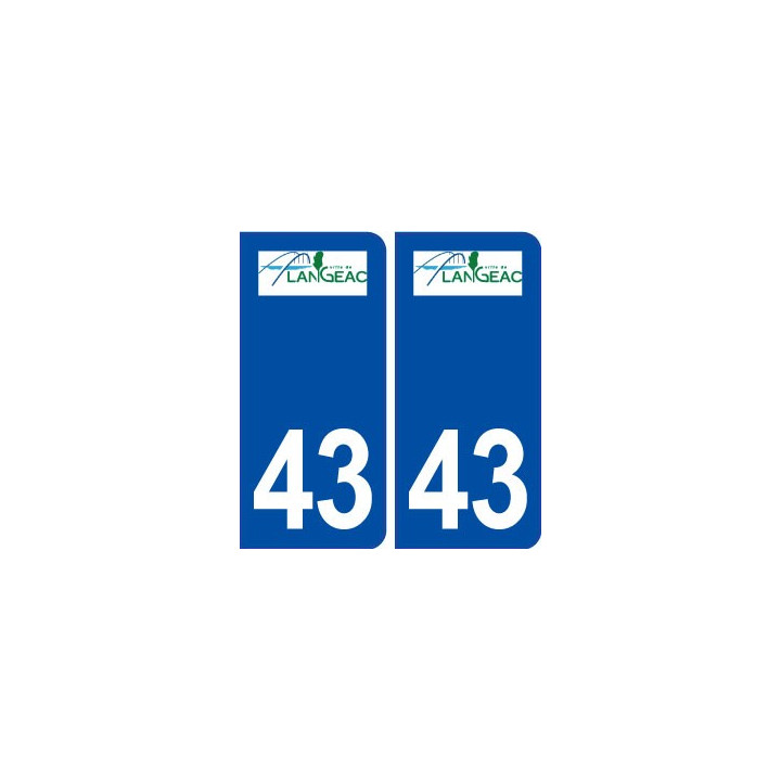 43 Langeac logo autocollant plaque immatriculation ville