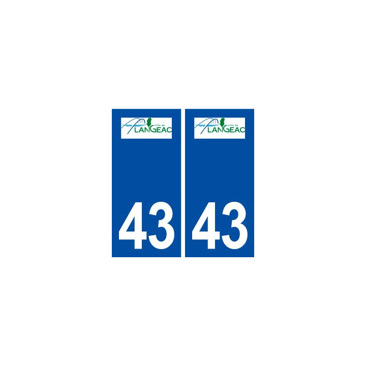 43 Langeac logo autocollant plaque immatriculation ville