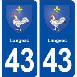 43 Langeac blason autocollant plaque immatriculation ville