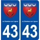 43 Le Chambon sur Lignon blason autocollant plaque immatriculation ville