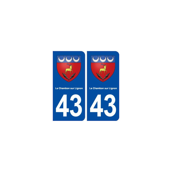 43 Le Chambon sur Lignon blason autocollant plaque immatriculation ville