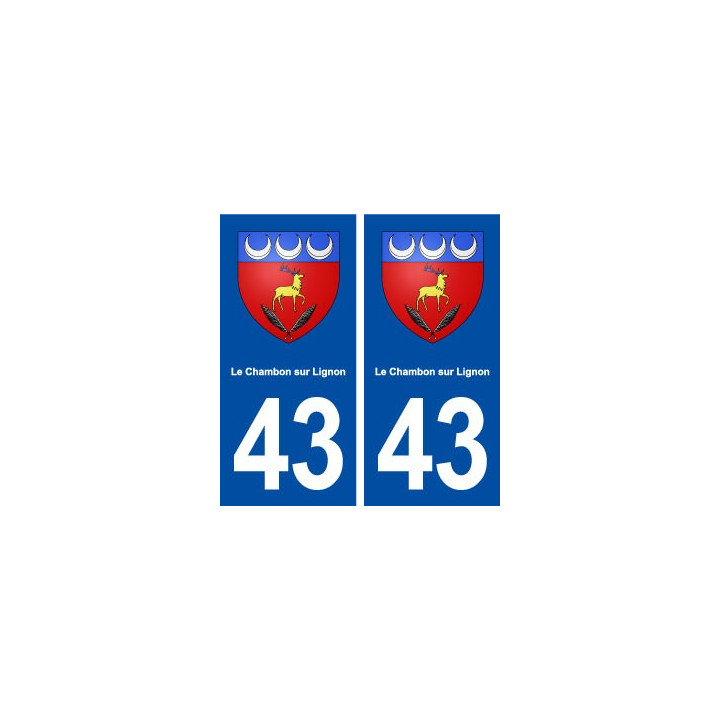 43 Le Chambon sur Lignon blason autocollant plaque immatriculation ville