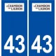 43 Le Chambon sur Lignon logo autocollant plaque immatriculation ville