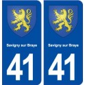 41 Savigny sur Braye blason autocollant plaque immatriculation stickers