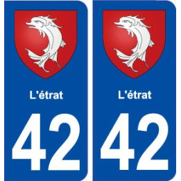 42 L'étrat blason ville autocollant plaque stickers