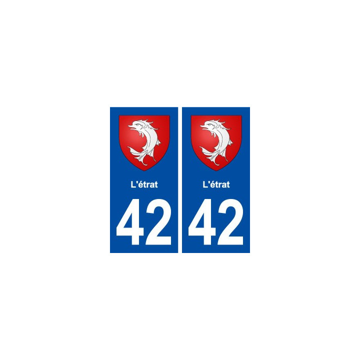 42 L'étrat blason ville autocollant plaque stickers