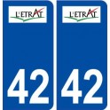  42 L'étrat logo ville autocollant plaque stickers