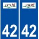  42 L'étrat logo ville autocollant plaque stickers