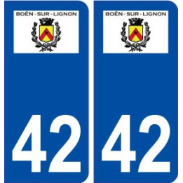 42 Boën sur Lignon logo ville autocollant plaque stickers