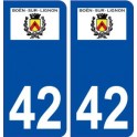 42 Boën sur Lignon logo ville autocollant plaque stickers