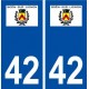 42 Boën sur Lignon logo ville autocollant plaque stickers