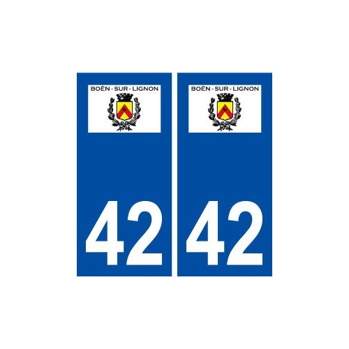 42 Boën sur Lignon logo ville autocollant plaque stickers