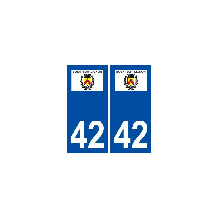 42 Boën sur Lignon logo ville autocollant plaque stickers