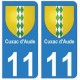 11 Cuxac-d'Aude ville autocollant plaque