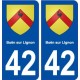 42 Boën sur Lignon blason ville autocollant plaque stickers
