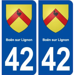 42 Boën sur Lignon blason ville autocollant plaque stickers