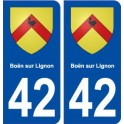 42 Boën sur Lignon blason ville autocollant plaque stickers