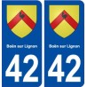 42 Boën sur Lignon blason ville autocollant plaque stickers