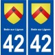 42 Boën sur Lignon blason ville autocollant plaque stickers