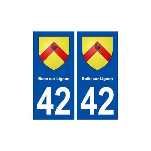 42 Boën sur Lignon blason ville autocollant plaque stickers