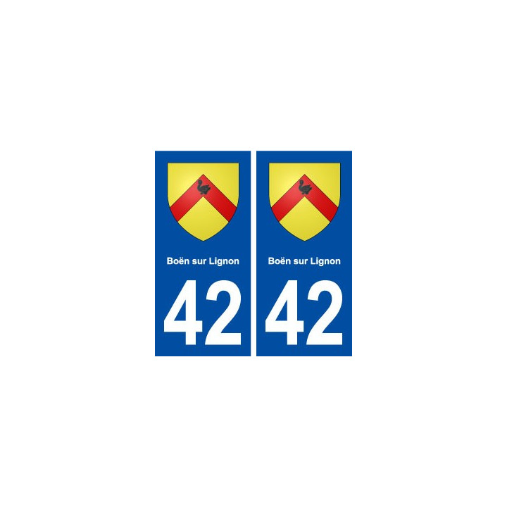 42 Boën sur Lignon blason ville autocollant plaque stickers