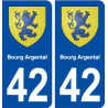 42 Bourg Argental blason ville autocollant plaque stickers